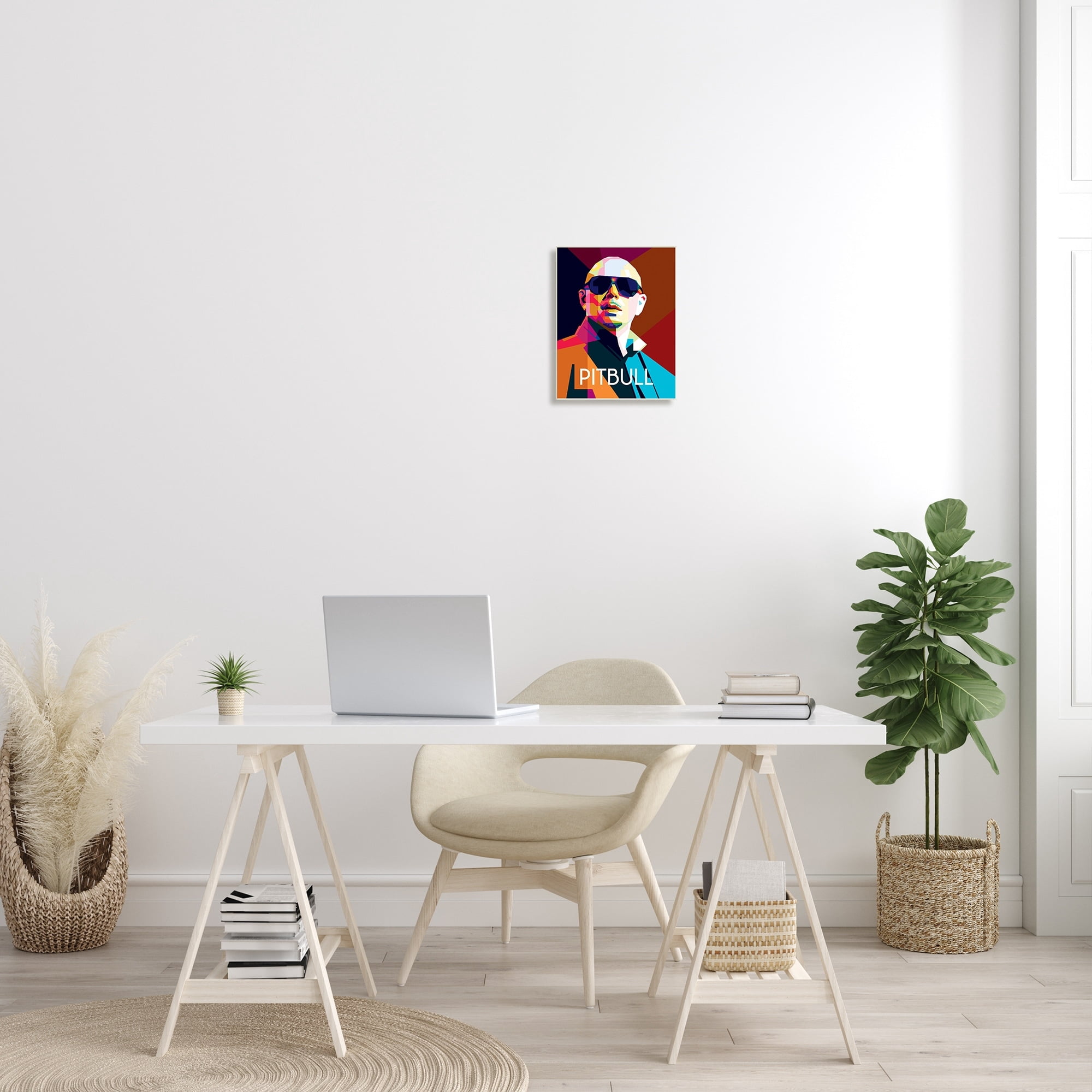 Stupell Industries Pitbull Modern Portrait Bold Shapes Abstract Geometric Shapes, 10 x 15, Design by Birch&Ink
