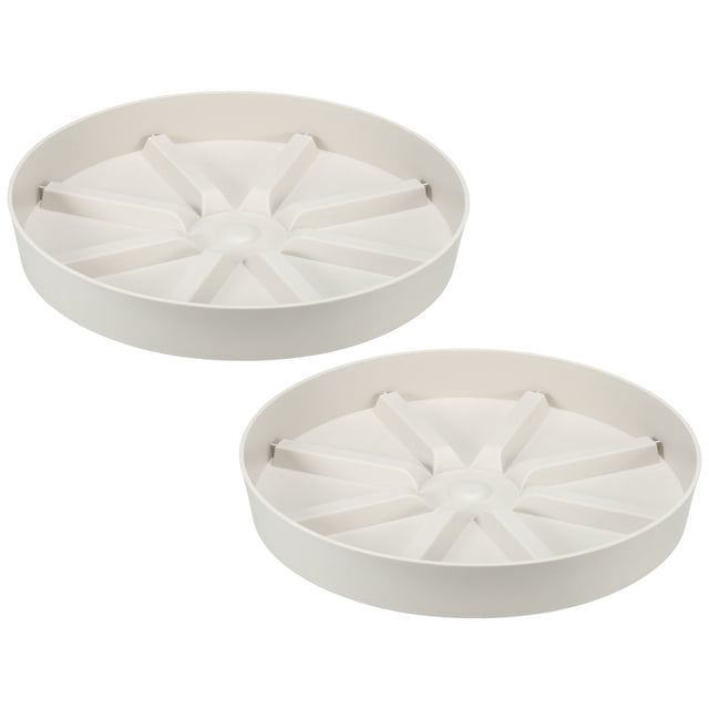 Uxcell 6 Inch Plant Saucers Tray, Durable Plastic Round Flower Pot Drip Tray, White 2Pcs, White 10.5 Inch