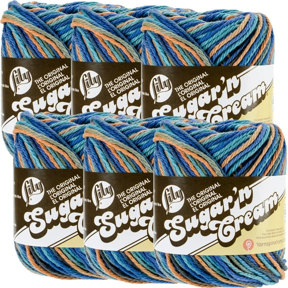 Lily Sugar'n Cream Yarn - Ombres-Capri, Multipack Of 6