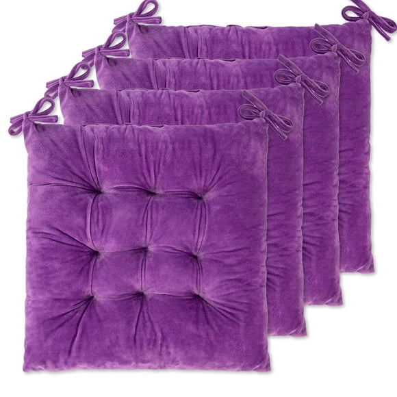 Wonder Miracle 4 Pack Seat Cushion/Chair Cushion Pads For Dining Chairs Office Chair Floor Machine Wash & Dryer Friendly (Flannel 16""?16"" Soft Lilac)