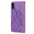 thumbnail image 4 of Feishell Wallet Case For Samsung A14 5G, Magnetic Folio Card Slots Holder Kickstand Premium PU Leather Butterfly Patterned Embossed with Wrist Strap Cover For Samsung Galaxy A14 5G, Purple, 4 of 13