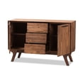 thumbnail image 3 of Baxton Studio Sierra Mid-Century Modern Brown Wood 3-Drawer Sideboard, 3 of 9