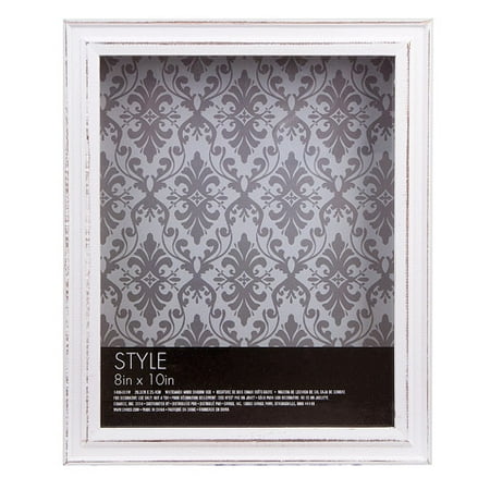 - Shadowbox - Whitewash Wood - 8 x 10 inches