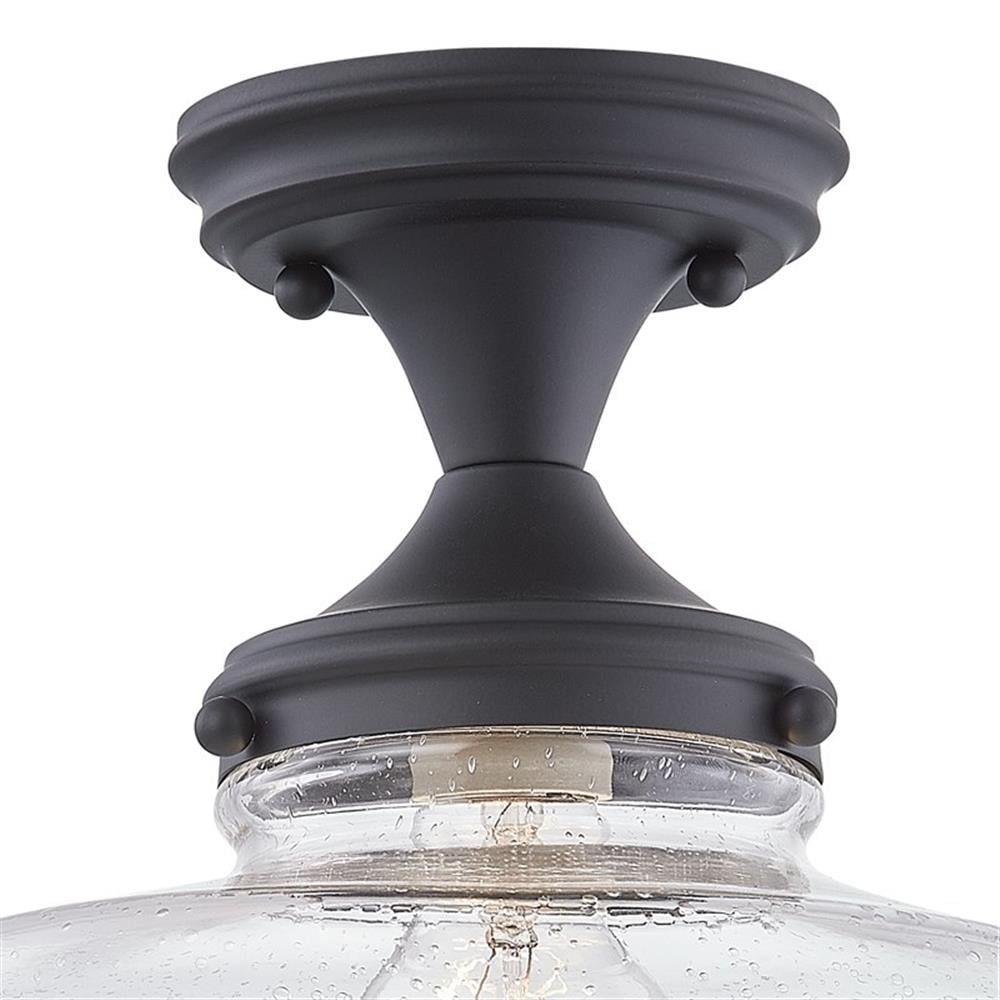 Home Square Metal Ceiling Light in Matte Black Finish - Set of 2