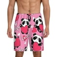 thumbnail image 2 of Daiia Panda Heart Valentine Pink Mens Woven Stretch Pajama Short,Short Pajama Pants-X-Large, 2 of 9