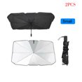 thumbnail image 1 of 2 Pieces Car Windshield Sun Shade Cover Front Windscreen Parasol Visor Window Sunshade Cover, 65x125cm, 1 of 9