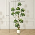 thumbnail image 2 of 5ft/6ft/7ft  Tall Fake Plant Indoor,Artificial Umbrella Schefflera Tree in White Pot with Multiple Trunks Design, Faux Floor Tree Fake Trees for Home Offices Porch Decor, 2 of 9
