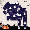 thumbnail image 2 of Gelikeya Kids Halloween Pajamas Sets, Long Sleeve Cotton Tops Pants 2 Piece Outfits, Loungewear Nightiewear Sleepwear (#04 Purple, 8T), 2 of 5