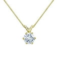 thumbnail image 1 of 18K Yellow Gold Round 6-Prong Solitaire Moissanite Pendant Necklace (3ct TGW, 9.5mm, White) 16 to 18-inch by Diamond Wish, 1 of 4