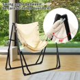 thumbnail image 4 of 2 in 1 Hammock with Stand, Outdoor Hammock Swing Chair with Portable Heavy Duty Stand, Multi-Functional Hammock Stand 480 lbs Weight Capacit-White, 4 of 18
