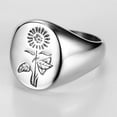 thumbnail image 4 of YAZI Jewelers Stainless Steel Sun Flower Pattern Signet Style Wedding Engagement Promise Anniversary Statement Ring, 4 of 5