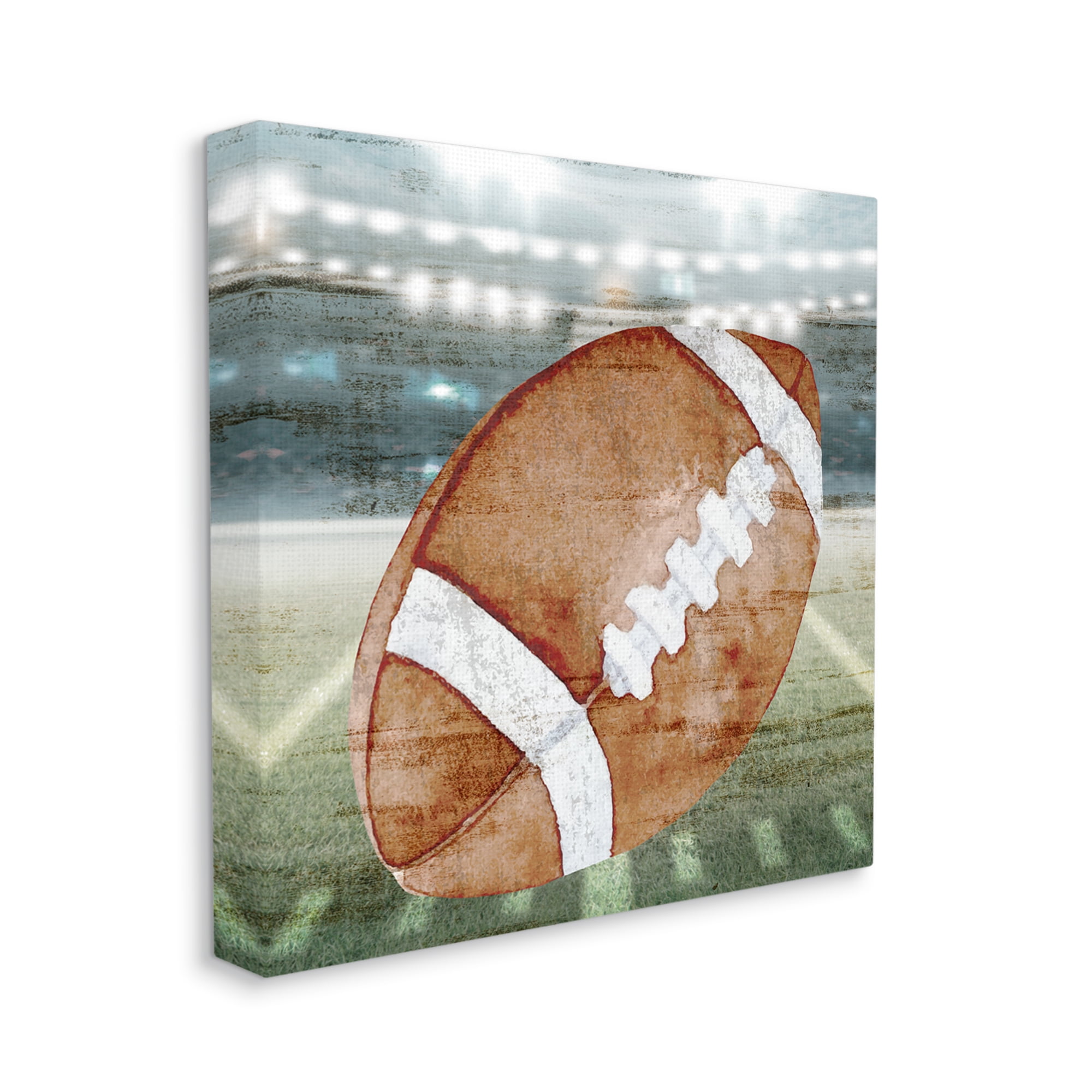 Stupell Industries Abstract Football Field Abstract Painting Gallery Wrapped Canvas Art Print Wall Art, 36 x 36