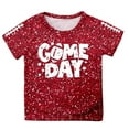 thumbnail image 4 of LIIPEE Girls Boys T-Shirt Cartoon Baseball Letter Graphic Printed Short Sleeve Round Neck Sequins Tshirt Tops Child Versatile Climbing Hiking Camping Cycling Tee Shirts,Red,4-5 Years, 4 of 4