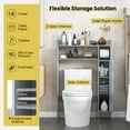 thumbnail image 6 of Costway Over the Toilet Storage Cabinet with Toilet Paper Holder Adjustable Shelves Gray, 6 of 9