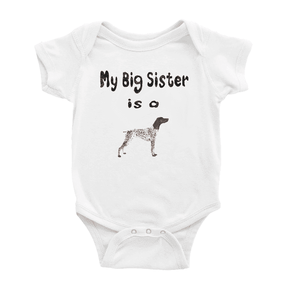 My Big Sister Is A Pointer Dog Cute Baby Bodysuit Boy Girl Unisex