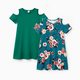 thumbnail image 1 of PatPat Vestido Casual para Niñas de Dos Piezas con Estampado Floral y Liso, con Detalles de Tajo, 1 of 3