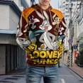thumbnail image 6 of Looney Tunes Cartoons Hoodie 3D Print Pullover Hooded Long Sleeve Sweatshirts Tops Blouse with Pocket for Mens Womens, 6 of 7