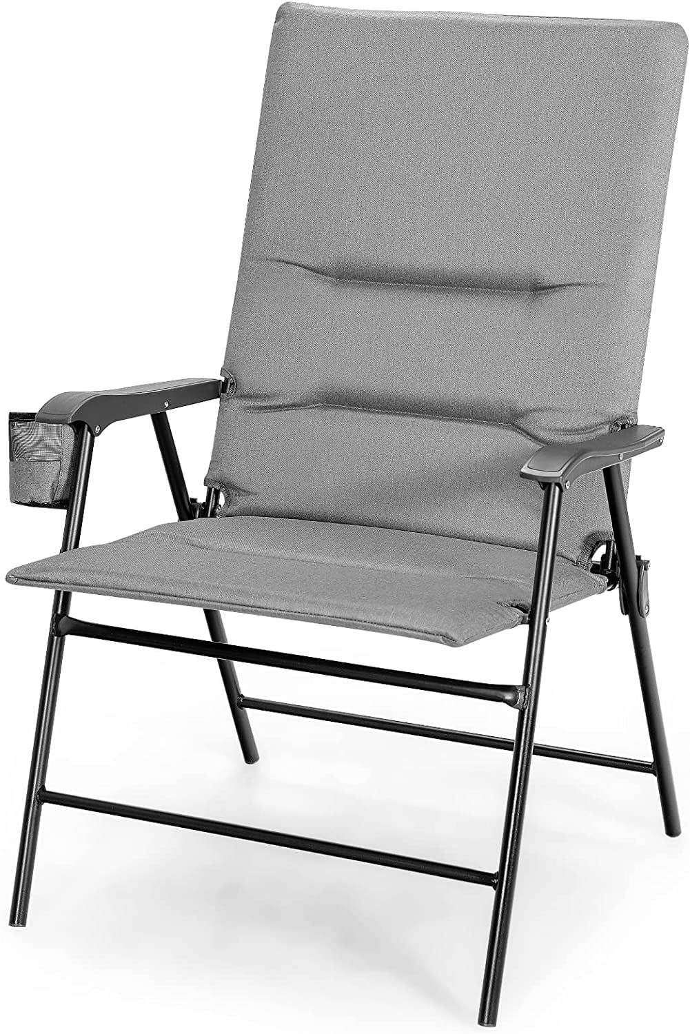 Patio Chairs Folding, No Assembly High Back Cushioned Heavy Duty Steel
