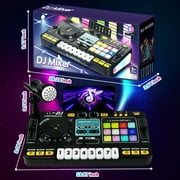 JUGAAD LIFE DJ Mixer for Kids with Microphone&Bluetooth, Light up DJ Turntable with 12 MIDI, Piano Musical Instruments Toys for Boys Girls 3 6 years Birthday Gift for 4 5 6 7+ Black