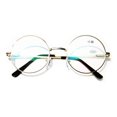 thumbnail image 3 of V.W.E. Unisex Round Metal Reading Glasses With Anti Reflective Coating and Spring Hinges (Gold, 1.00), 3 of 5