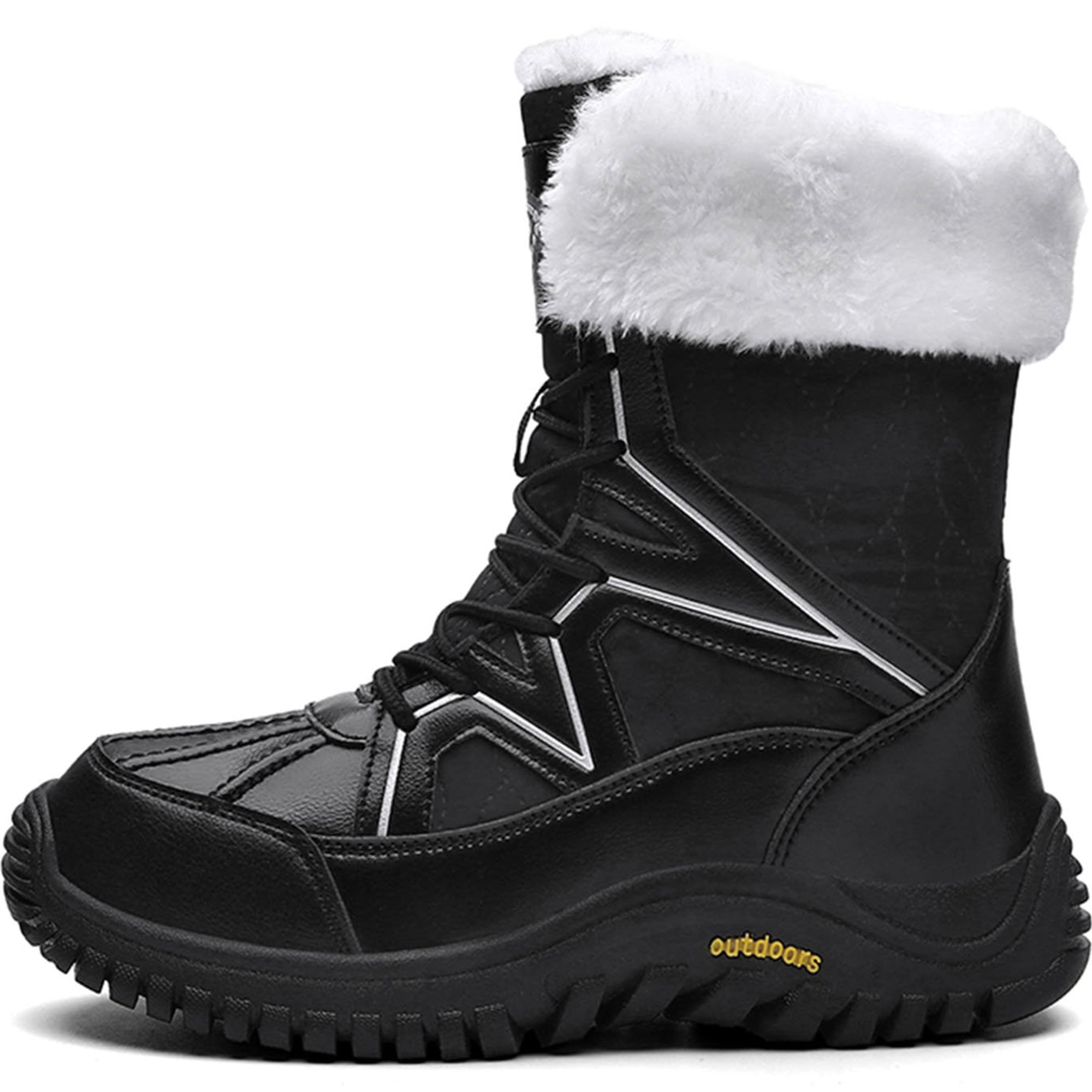 Tanleewa Fur Lining Mid-Calf Snow Boots for Women Shoe Size 11 Adult ...