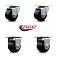 thumbnail image 2 of Low Profile Polyolefin 2-1/2 Inch Wheel Top Plate Swivel Caster Set with 2 Rigid, 2 of 2