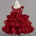 thumbnail image 2 of Baby Girls Tutu Dress Sleeveless Toddler Cotton Layered Tutu Dress Infant Tulle Dresses Princess Party Prom Dress Red 2-3 Years, 2 of 5