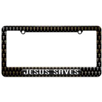Jesus Saves, Religious License Plate Tag Frame, Multiple Colors