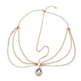 thumbnail image 3 of Unique Bargains 1 Pc Headpiece Bohemia Faux Diamonds Head Chain Gold Tone, 3 of 5