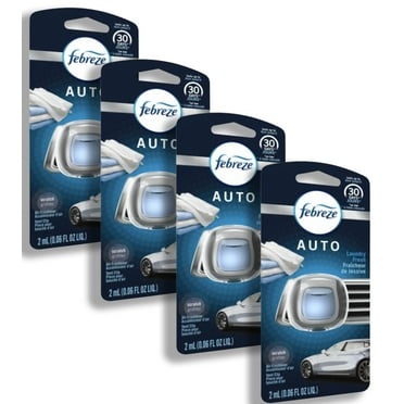 Febreze Car Air Freshener 5Pack, 4 Linen & Sky Scent + 1 Heavy Duty
