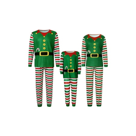 

Christmas Family Matching Outfits Nightclothes for Couples Long Sleeve T-Shirt Casual Trouser Pant Set Festival Party