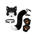 thumbnail image 2 of BELOVING Ensemble Collier et Queue d'Animal Visage d'Halloween pour Bal Boîte de Nuit Jeu de Rôle Noir Blanc, 2 of 10