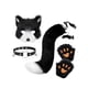 thumbnail image 2 of Conjunto de collar y cola de animal, encantador disfraz para fiestas temáticas de Halloween, máscara facial Negro Blanco, 2 of 9