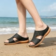 thumbnail image 4 of KEVCHE Orthopedic Sandals Women Summer Wedge Slip On Sandals, Adjustable Arch Support Breathable Walking Slides, Plantar Fasciitis Comfortable Casual Beach Footwear, 4 of 6