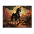 thumbnail image 3 of Designart "Horse in Nevada Black Beauty in the Desert I" Animals Print on Natural Pine Wood, 3 of 5