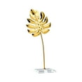 thumbnail image 3 of Escultura de hoja de metal, estatua de hoja, adorno de hoja, escultura abstracta para decoración del hogar Hoja de Monstera 21cm, 3 of 9