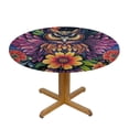 thumbnail image 3 of Orinice Owl Wings Flowers Round Table Cover Stain Resistant Washable Indoor Outdoor Tablecloth Kitchen Dining Wedding Parties 100% Polyester Fiber 46-50, 3 of 8