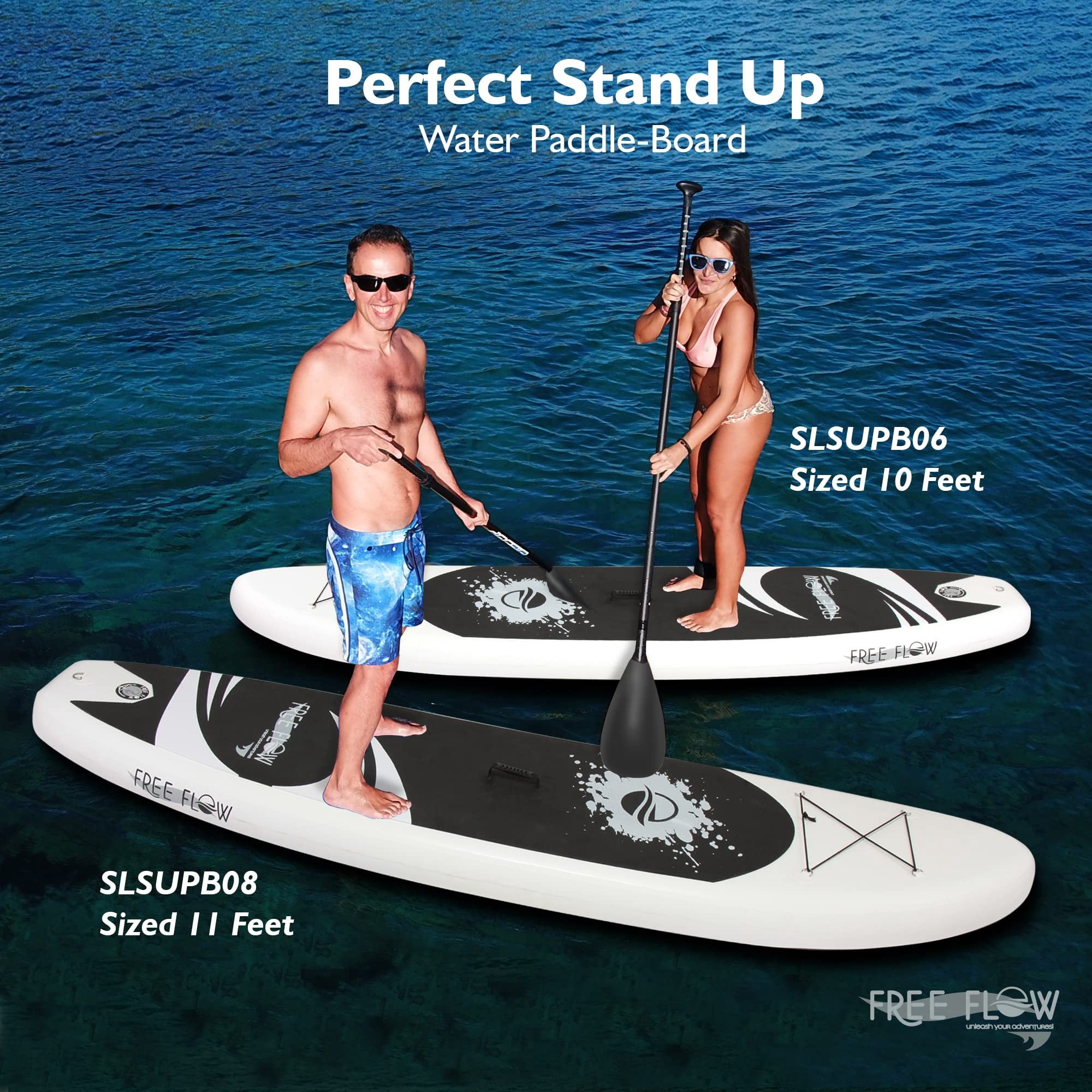 SereneLife Set of 2 Inflatable Stand Up Paddle Boards - 10 Standup SUP Paddle Boards with Manual Air Pump, Safety Leash, Paddleboard Repair Kit, Storage Bag - 275 lbs. Capacity
