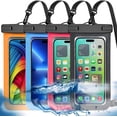 thumbnail image 1 of Paquete de 4 fundas impermeables universales para teléfono, funda impermeable para teléfono grande, bolsa seca Ipx8 para deportes al aire libre para Apple Iphone, Samsung y hasta 7,5" (multicolor, 1 of 5