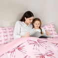 thumbnail image 5 of Feelyou Stripe Bowknot Full Size Comforter Sets, Pink Watercolor Bow Bedding Sets, 3pcs, 5 of 8