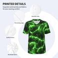 thumbnail image 3 of KLL Green Lightning for Men's Baseball Shirts,Short Sleeve Casual Shirts Button Down Shirt for Men Beach Summer Wedding Shirt-XX-Large, 3 of 7