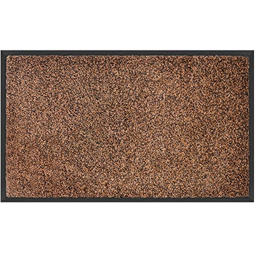 Mibao Dirt Trapper Door Mat for Indoor&Outdoor, 48" x 72", Brown Black,Washable Barrier Door Mat, Heavy Duty Non-Slip Entrance Rug Shoes Scraper, Super Absorbent Front Door Mat Carpet