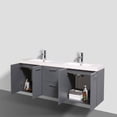 thumbnail image 4 of Eviva Luxury 84 inch Gray Bathroom Vanity with Integrated Acrylic Sinks, 4 of 5
