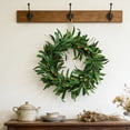thumbnail image 5 of Artificial Olive Leaf Wreath 18 Inch Green Faux Eucalyptus Wreath for Front Door Porch Decor Year Round Wreath for Home Wall Indoor Outdoor Single Pack, 5 of 8