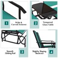 thumbnail image 6 of Patiojoy Turquoise Patio Loveseat Rocking 2 Person Outdoor Double Glider Chair With Center Table, 6 of 8