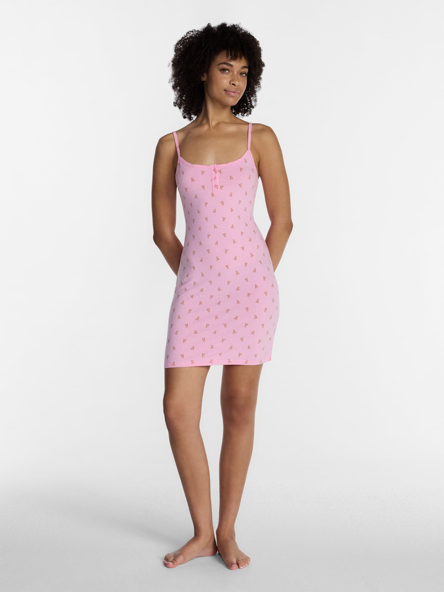 No Boundaries Cloud Core Sleepwear Slip Dress, Women’s and Women’s Plus XXS-3X