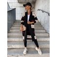 thumbnail image 5 of Autumn Winter Women Stripe Sweater Cardigan Solid Color Long Sleeve Casual 2022 Streetwear Sexy Knitting Open Long Sweater Tops, 5 of 6
