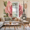thumbnail image 3 of Pink Spring Floral Kitchen Curtains, Vintage Rose Flower Retro Light Filtering Window Curtain Panels, 2Pcs Rod Pocket Window Treatments Set for Living Room Bathroom Bedroom 52x72 Inches, 3 of 9