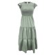thumbnail image 4 of Vestido midi informal de verano con mangas acampanadas y fruncido para mujer - Cuello redondo, cintura elástica, falda escalonada - S-XL, 4 of 5