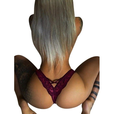 

Julycc 4-Packs Womens Seamless Lace Short Lingerie Thong Panties Underwear